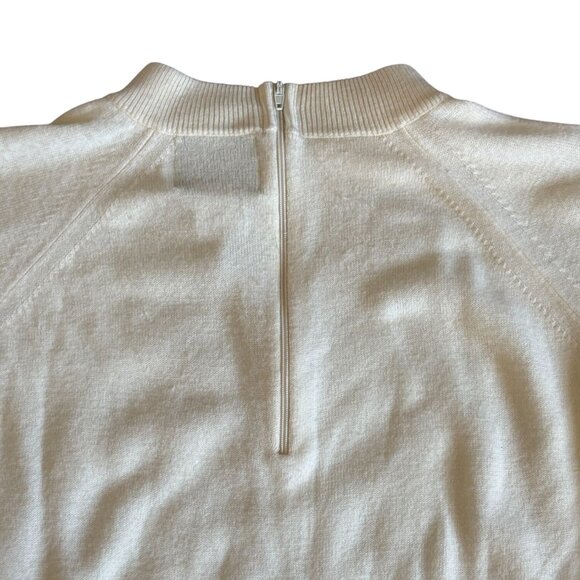 Stitches In Time Vintage Zippered Back Acrylic Sweater-Cream-M-GUC - Picture 6 of 6